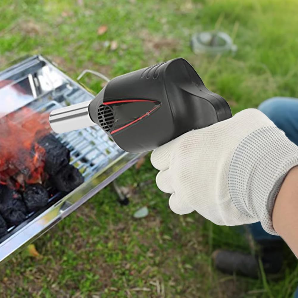Portable Hand Crank Grill Tool, BBQ Fan Air Blowers, Fireplace Bellows Tool for Outdoor Travel Barbecue Cooking