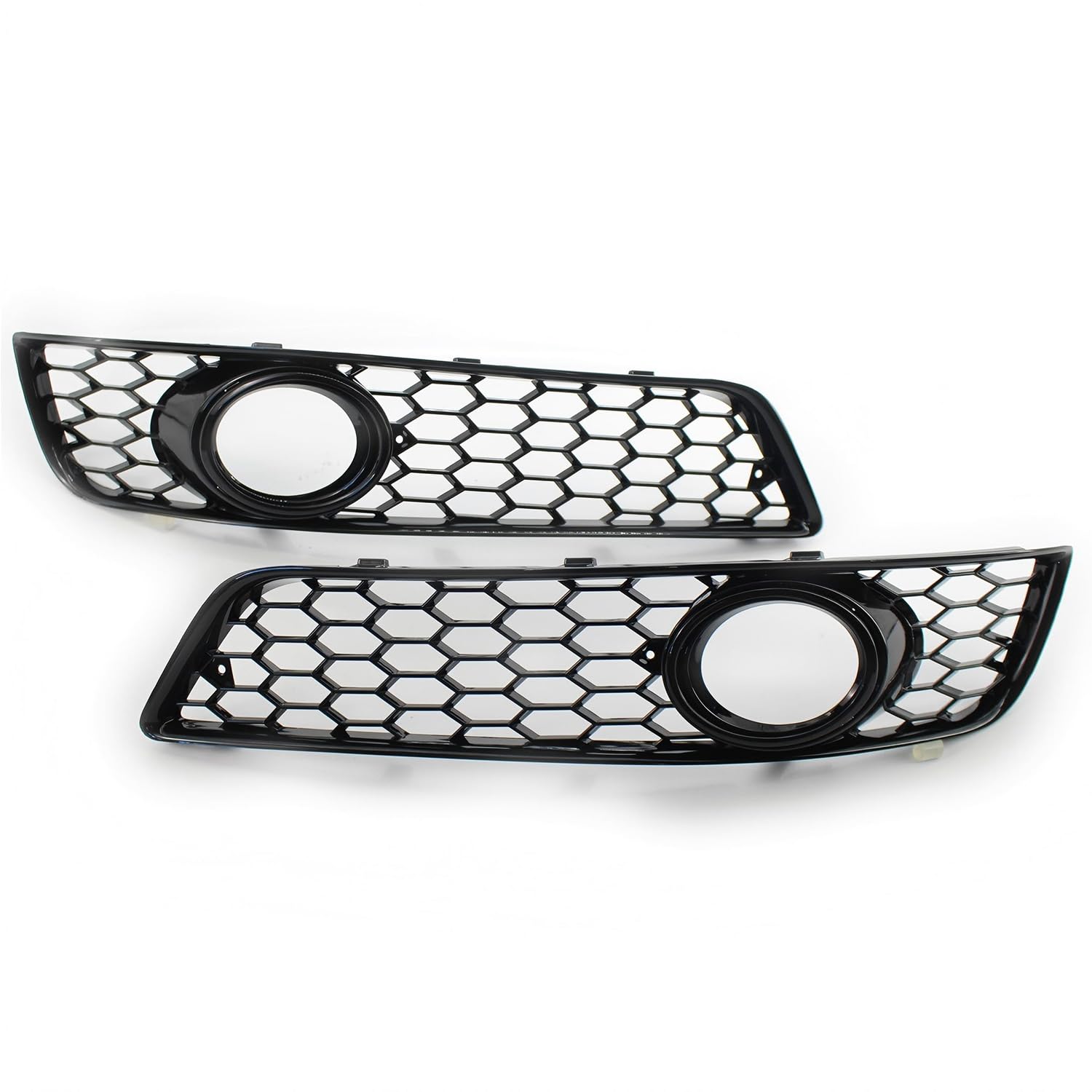 Griglia paraurti anteriore con luce fendinebbia in stile nido d'ape, nero lucido, compatibile con Audi A3 8P 2008-2012, solo paraurti standard, lato sinistro e destro