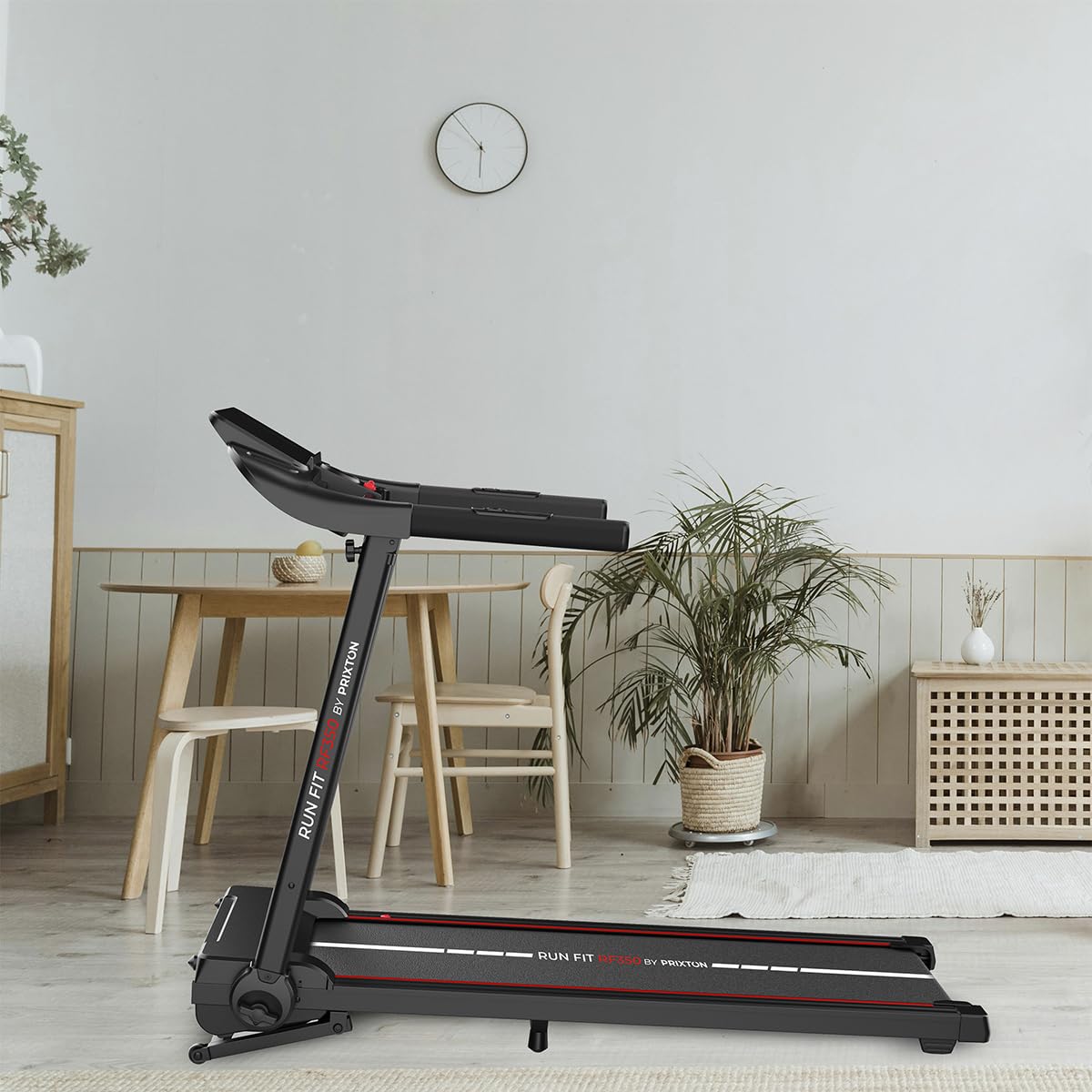 PRIXTON Cinta de Correr Run Fit RF350, Cinta de Andar Plegable, Velocidad máxima 16 km/h, App móvil, 16 Programas, 15 Niveles Inclinación, Altavoz Bluetooth, Distancia, Calorías, Tiempo y Pulso