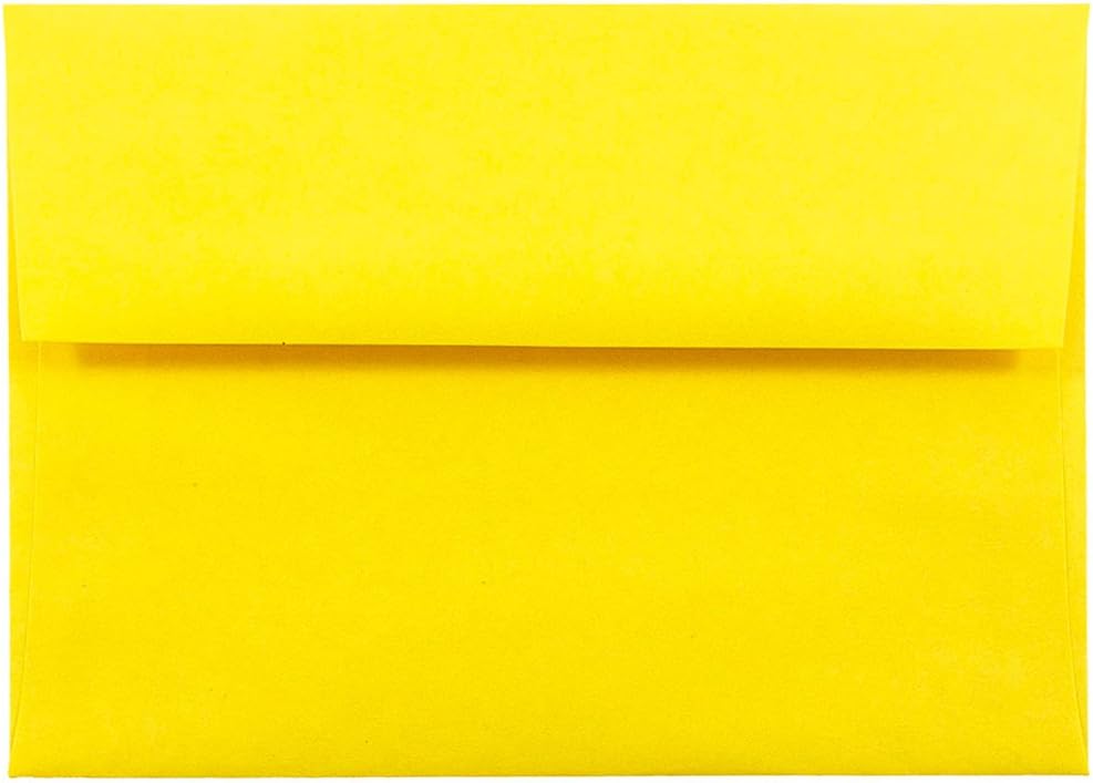 JAM PAPER A6 Colored Invitation Envelopes - 4 3/4 x 6 1/2 - Yellow Recycled - 100/Pack