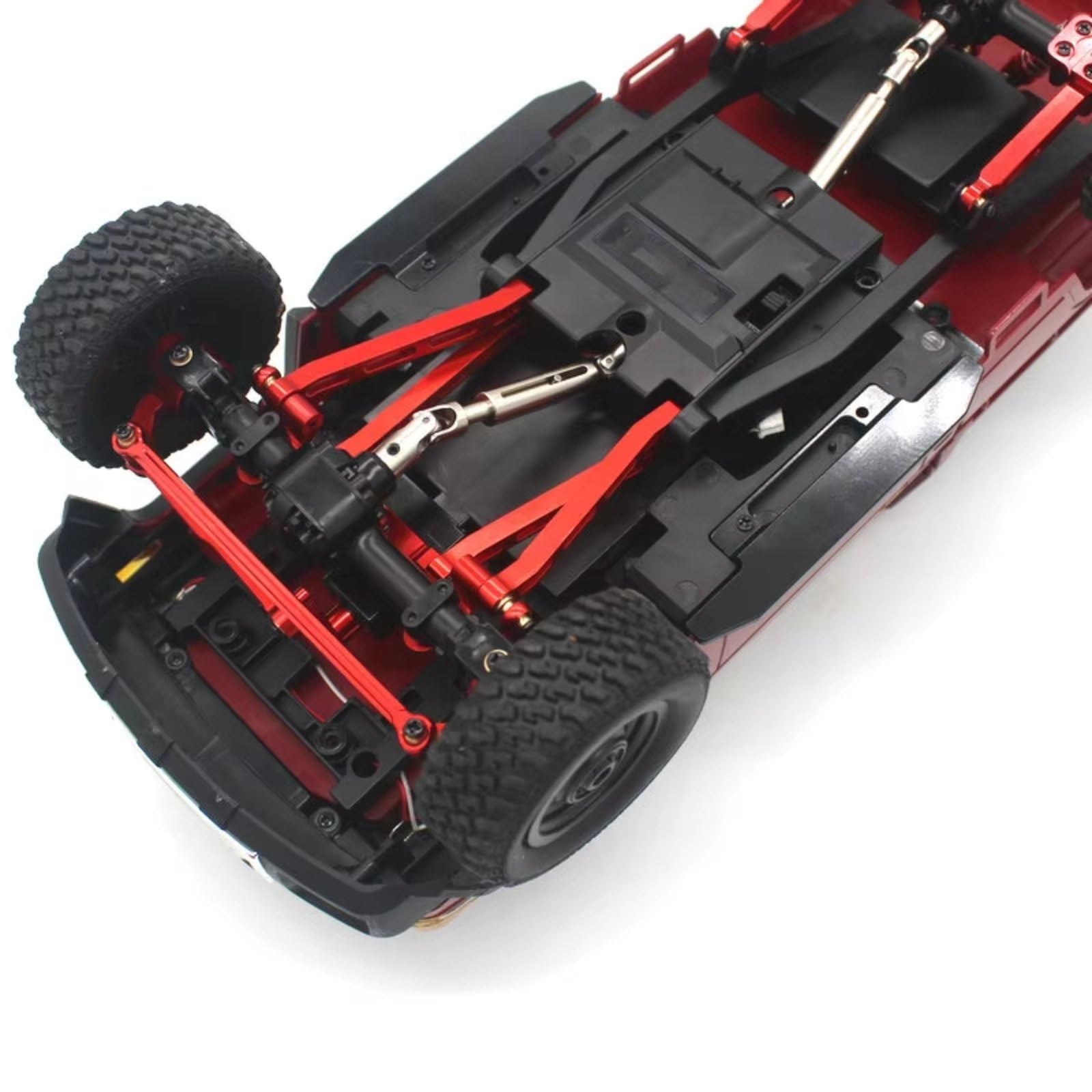Parti Metalliche Pedale Per MN MN82T Per MN82 LC79 Per MN78 1/18 | Auto RC modificano parti riparazione con l'impugnatura antiscivolo pedale metallo piste protezione(Red)