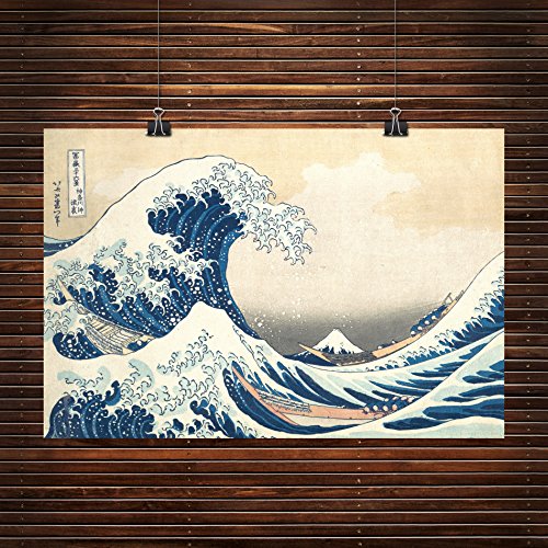 Pôster impresso The Great Wave Off Kanagawa por Katsushika Hokusai Impressão ecológica livre de PVC
