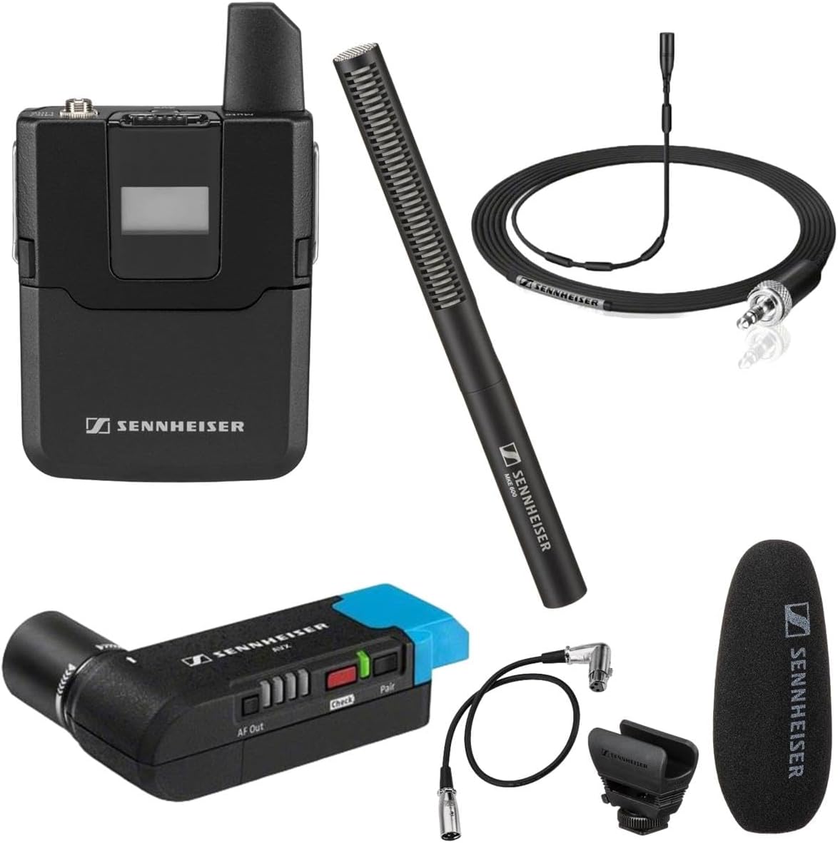 Sennheiser AVX-MKE2 SET Digital Camera-Mount Wireless Omni Lavalier Microphone Bundle with Sennheiser MKE 600 Shotgun Microphone, H&A Value Series XLR M to F Professional Microphone