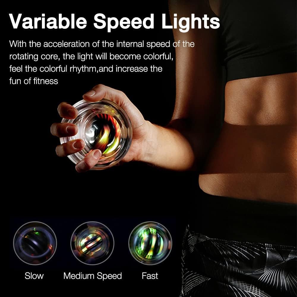 CloudBliss Gyro Ball, Auto-Start Power Wrist Trainer Exercise & Fitness Ball, Strengthener & Forearm Exerciser for Stronger Arm Fingers Wrist Bones & Muscle with LED Lights 2