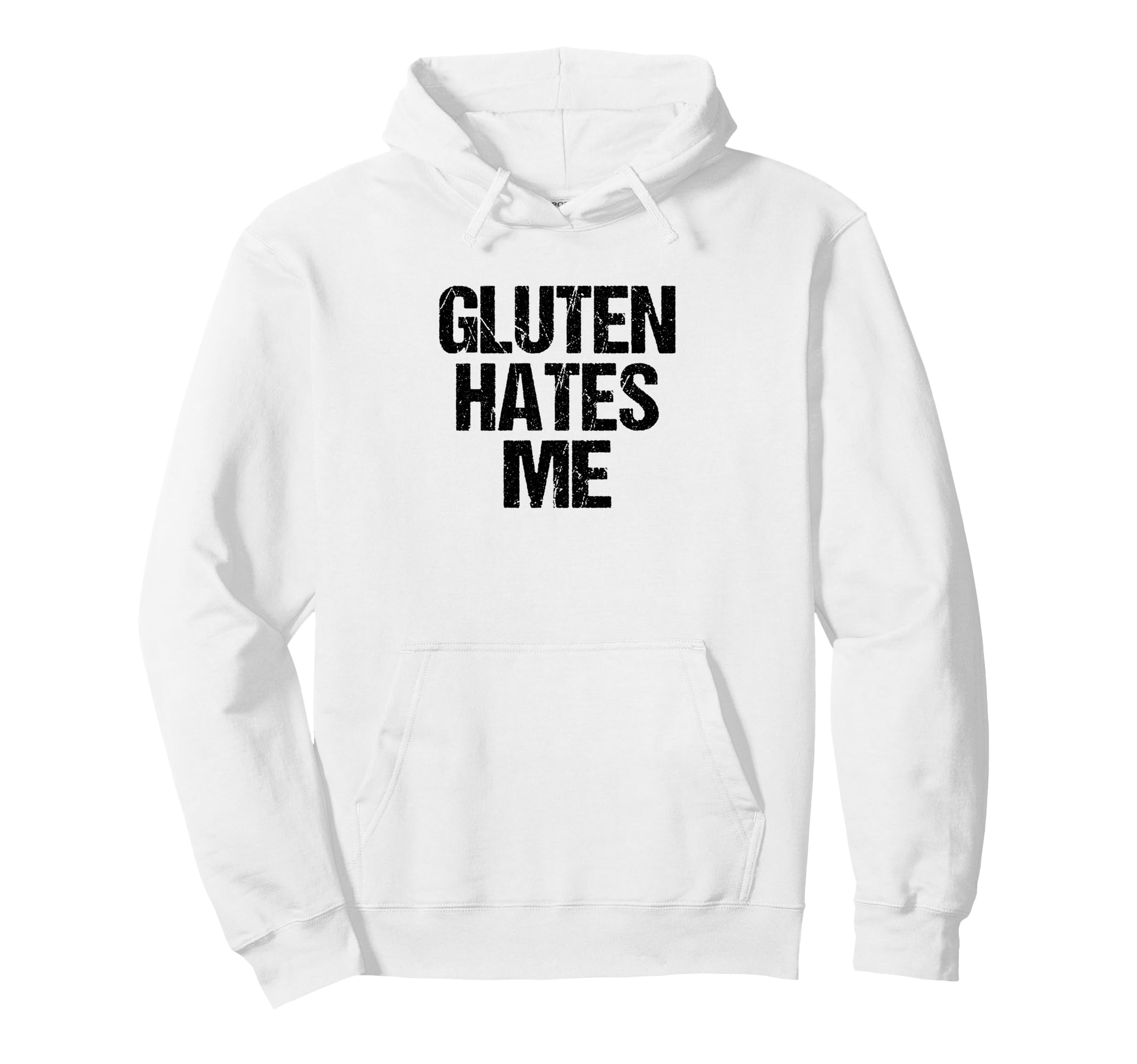 Grunge Retro Intolerance Theme Humor Gluten Hates Me Pullover Hoodie