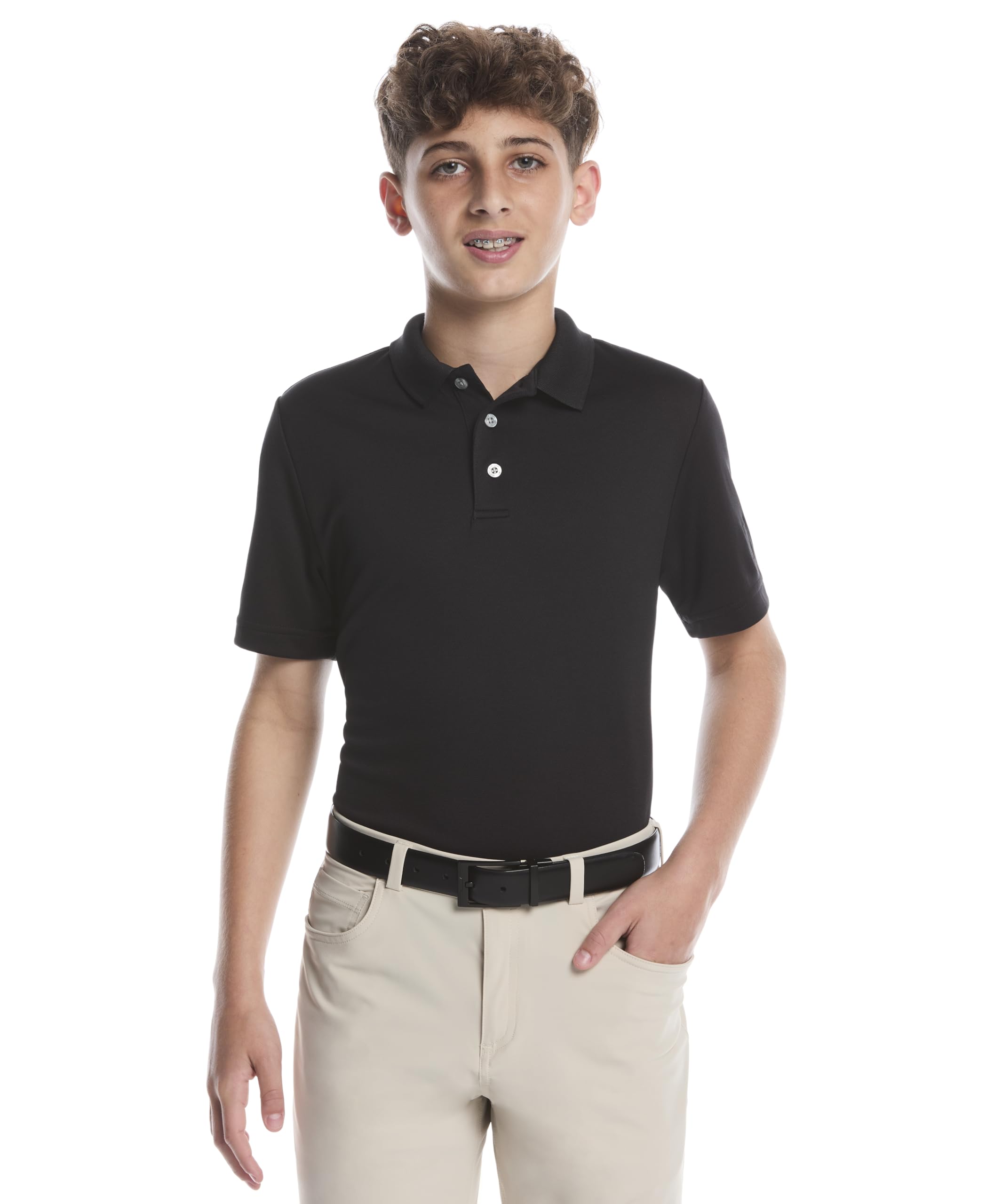PGA TOUR Short Sleeve Airflux Polo Camiseta de Golf para Niños