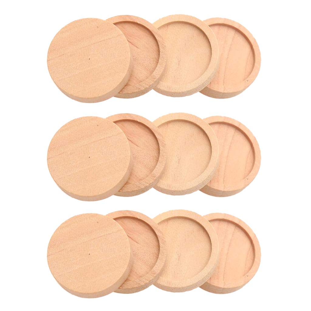 Amazon | Perfeclan カボション台座 木製 ブローチピン ミール皿 丸皿  