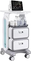 VEVOR 3-Tier ABS Lab Utility Cart with 2 Drawers, Top Tray & Silent Wheels - Mobile Rolling Cart for Labs, Clinics, Hospitals, Salons - White