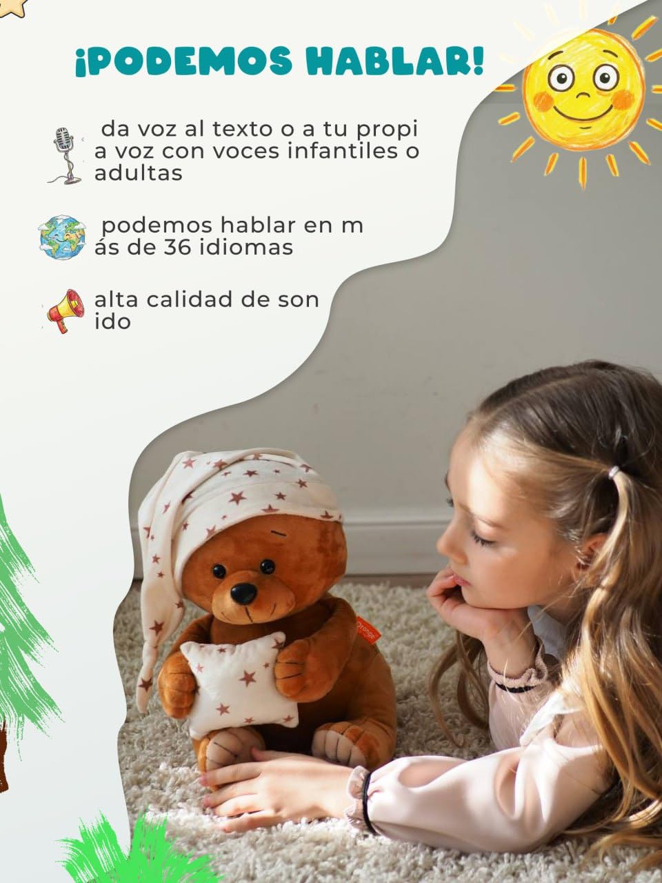 LeCoon Oso de Peluche – 500+ Historias, Canciones Infantiles y Nanas