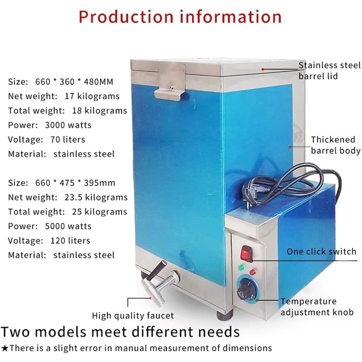 Máquina escaldadora comercial aves corral 70/125L,ajuste temperatura | Máquina desplumadora acero inoxidable,ajuste temperatura 30-110℃,agua caliente 120-150S,for corral ganso pato(120L)