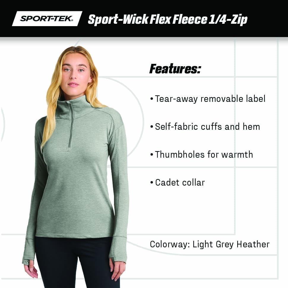 Sport-Tek Women's Sport-Wick Flex Fleece 1/4-Zip LST561, True Navy, X-Large - Image 5