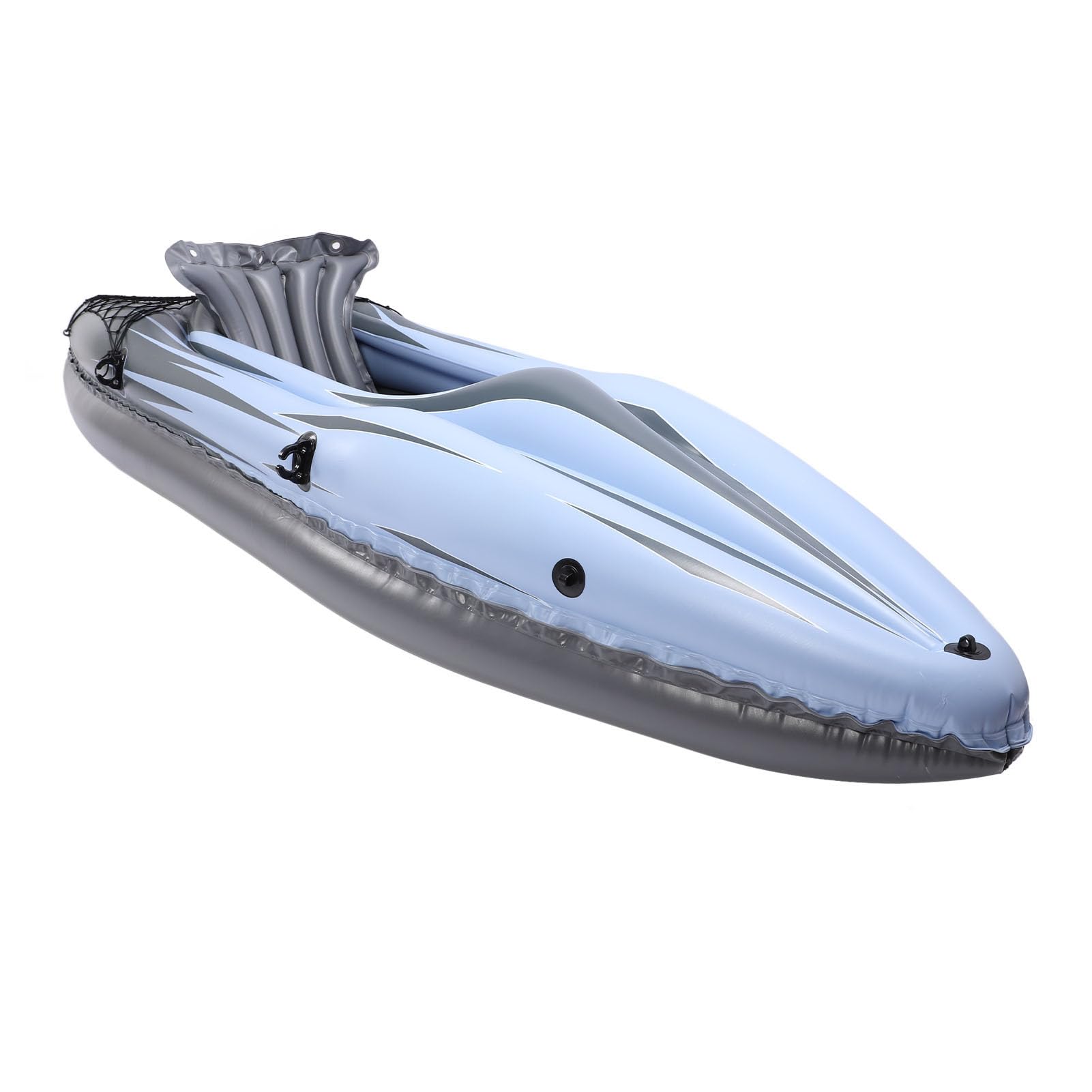Chrees Juego de kayak inflable, material de PVC grueso, resistente a los rayos UV, para pesca, portátil, con bomba de remo de mano, ligero y duradero (azul)
