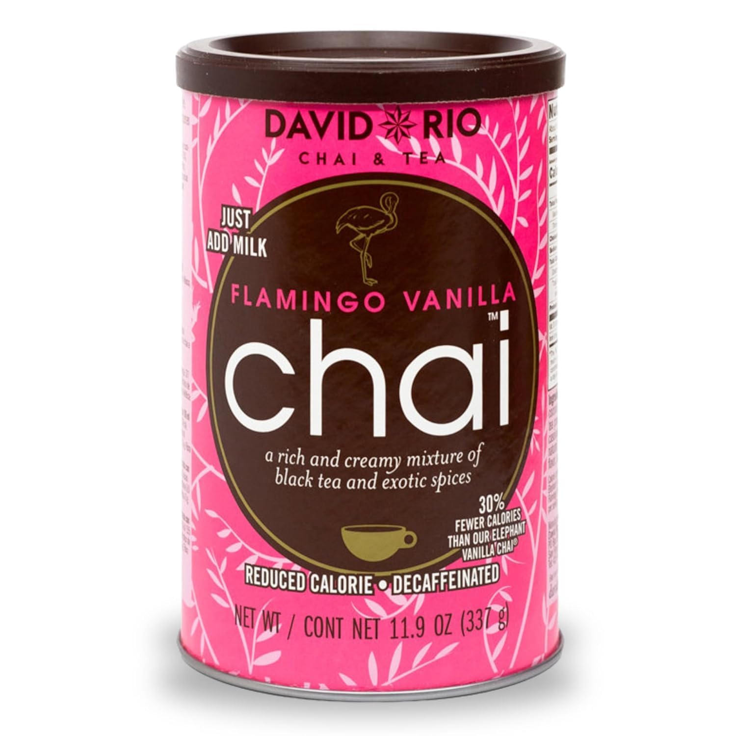 David Rio Flamingo Vanilla Chai 3er Set I 3 x 337g Dosen I zuckerreduzierter, entkoffeinierter Chai Latte mit schwarzem Tee, Vanille, Zimt & Kardamom