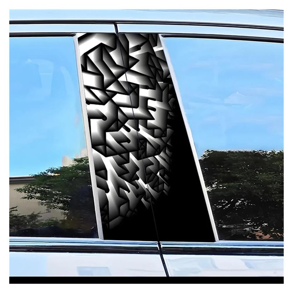 Dabhuoc One Color Car Parts 2Pcs Car Door Post Decals Geometry Pattern Scratch Resistant Film