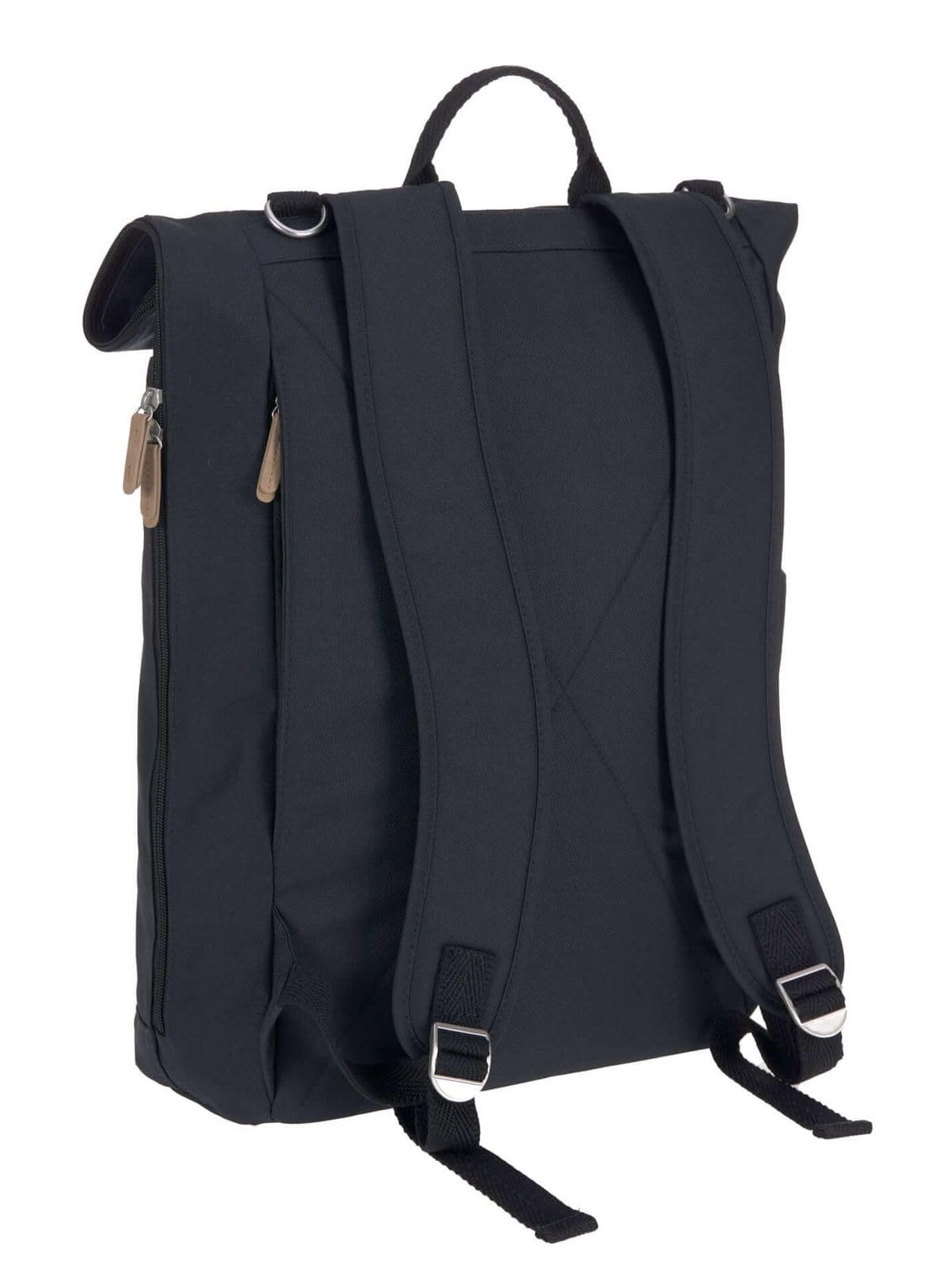 LÄSSIG Bébé Sac à Dos à Langer Sac à Dos avec Matelas à Langer, Fixation pour Poussette, Porte-Bouteille Produit durablement/GRE Rolltop Backpack Night Blue