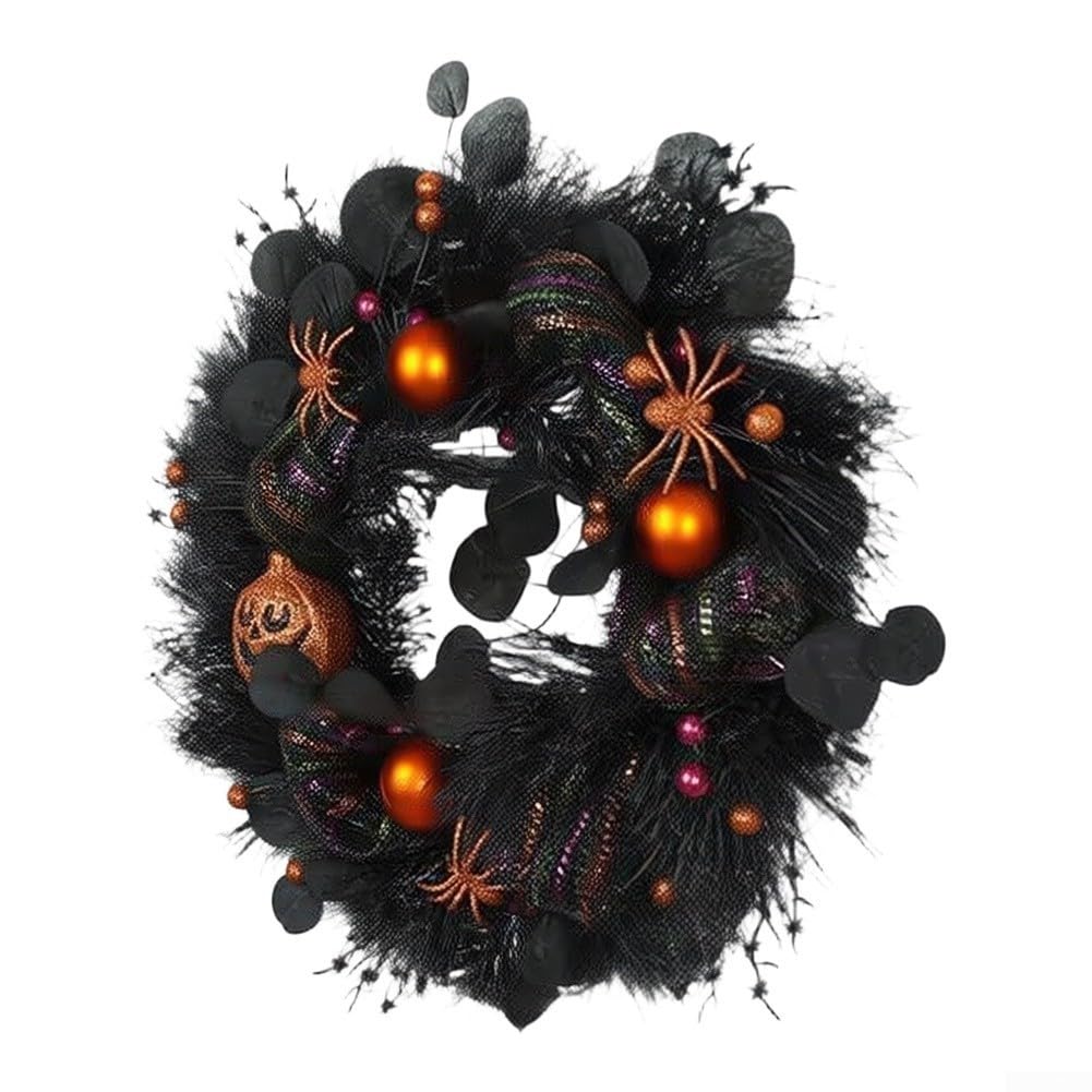 Ghirlanda Halloween Nera 50cm con Zucca(50CM)