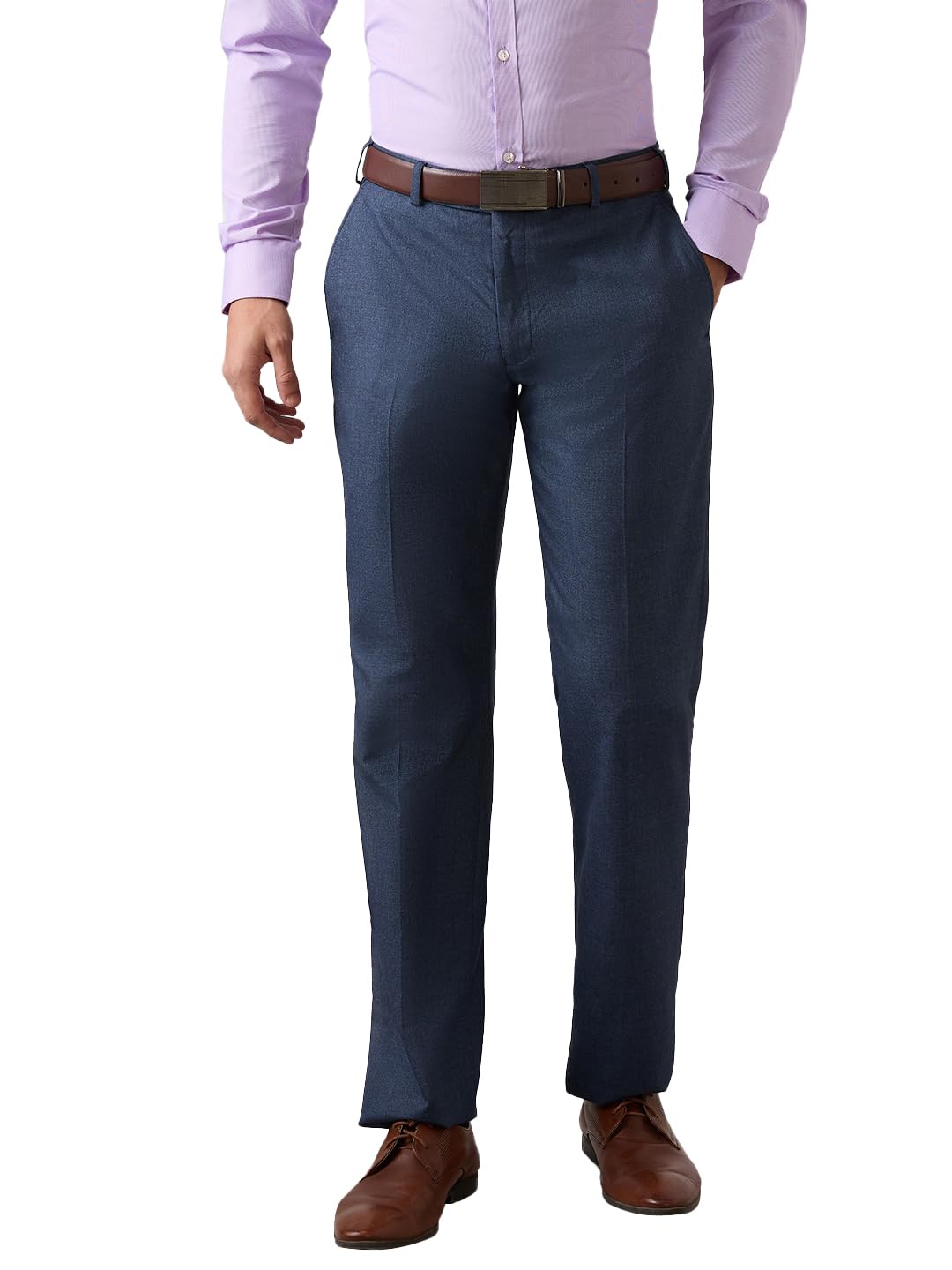park avenue Men Regular Fit Solid Pattern Poly Viscose Blend Flat Front Formal Trouser-picture-14