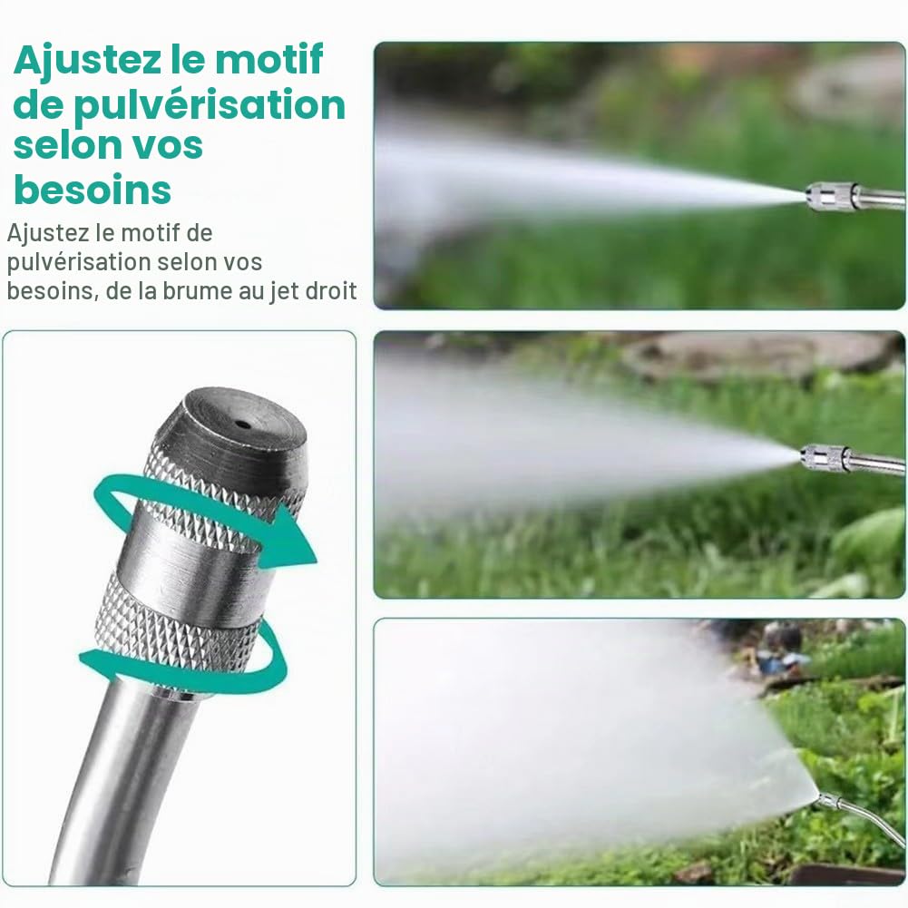 Poteau D'extension Télescopique Pour Pulvérisateur, Buse De Tuyau D'arrosage Extensible De 44 Pouces Avec Buse Réglable, Valve D'arrêt Intégrée, Pour Jardins, Vergers, Lavage De Voiture