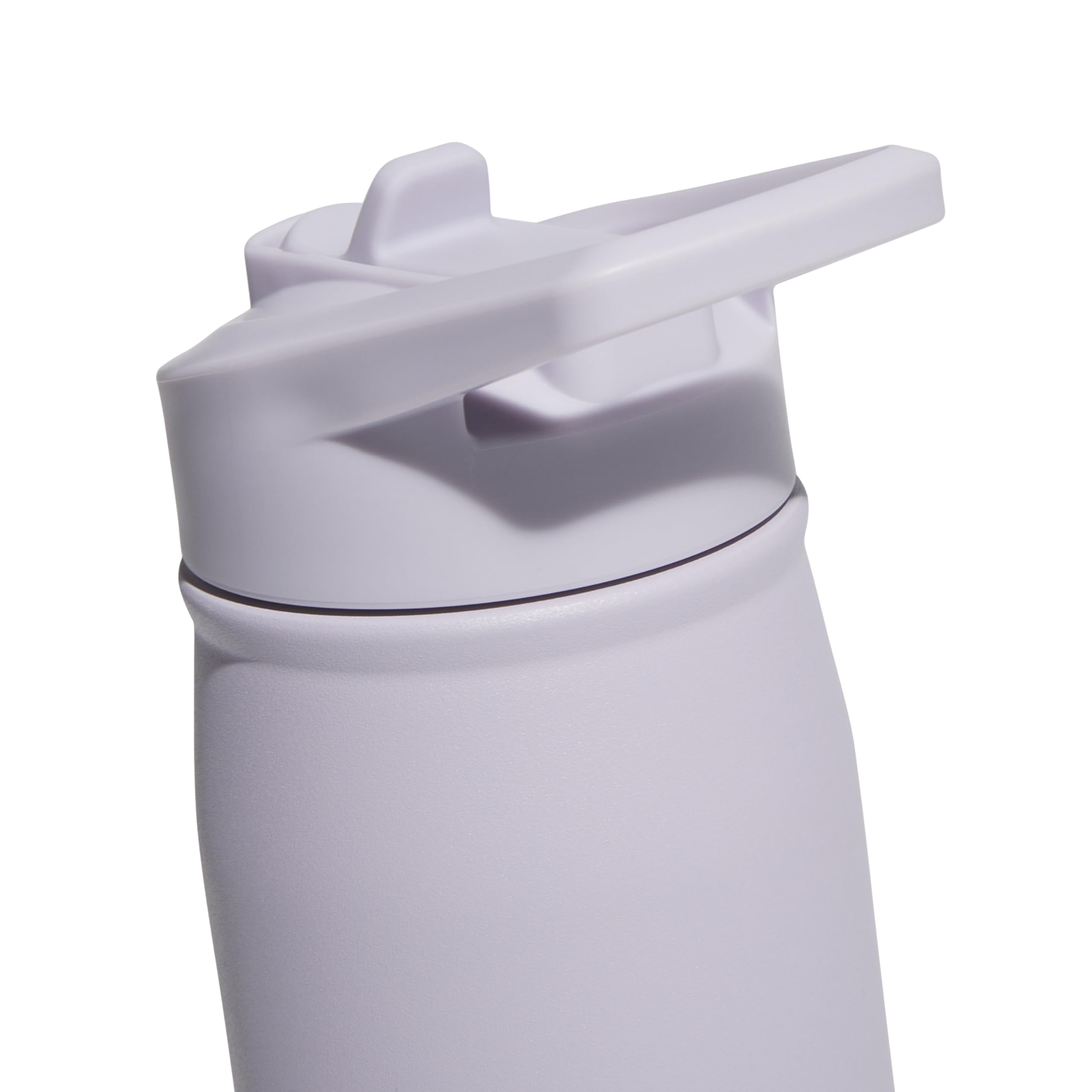 adidas 600 ml Trinkflasche aus Metall mit Strohhalm-Deckel, doppelwandig, isoliert, 18/8 Edelstahl