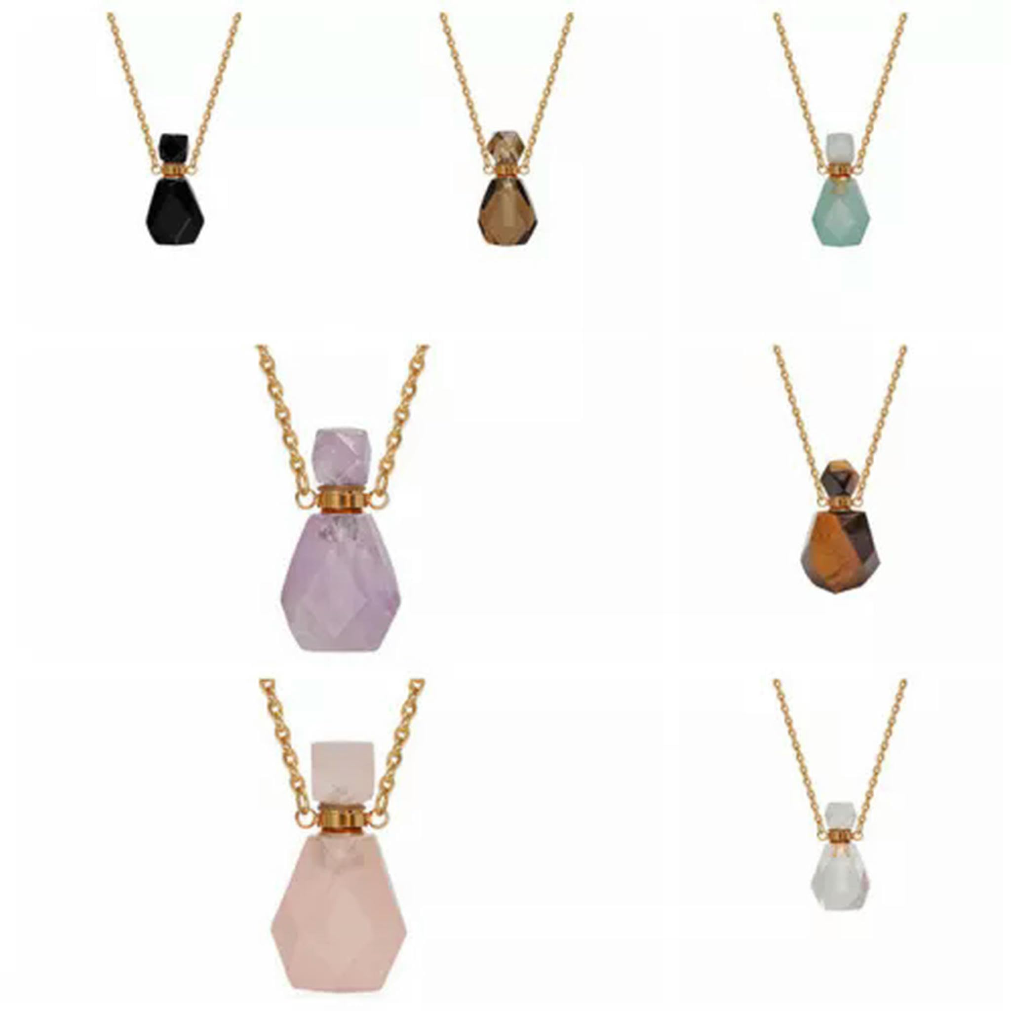 Naturalne butelki perfum Wisiorek Butelka olejku Gems-1szt-Kwarc dymny