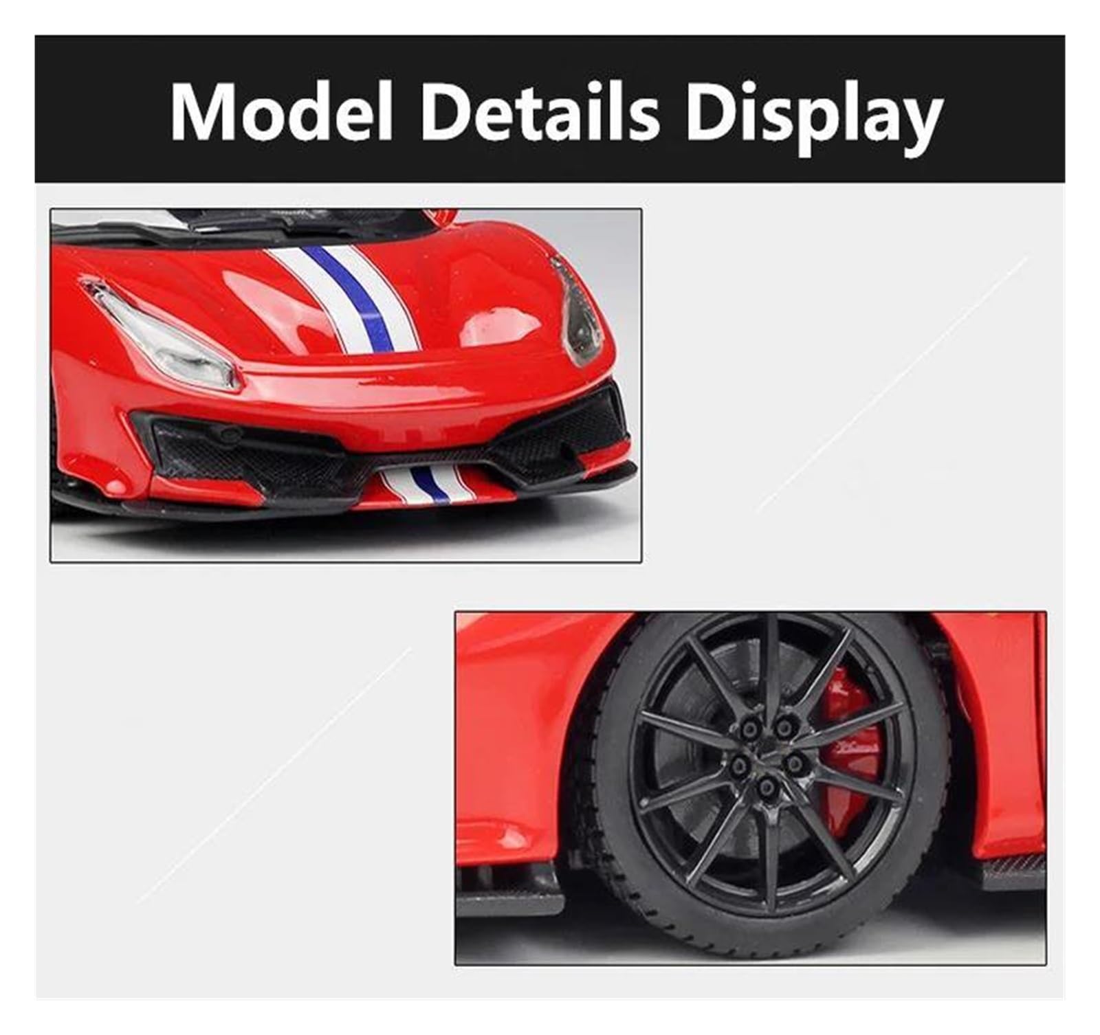 Modellini Auto Modellino Diecast 1:24 Per Ferrari 488 Per Pista Modellino Di Auto In Metallo Pressofuso