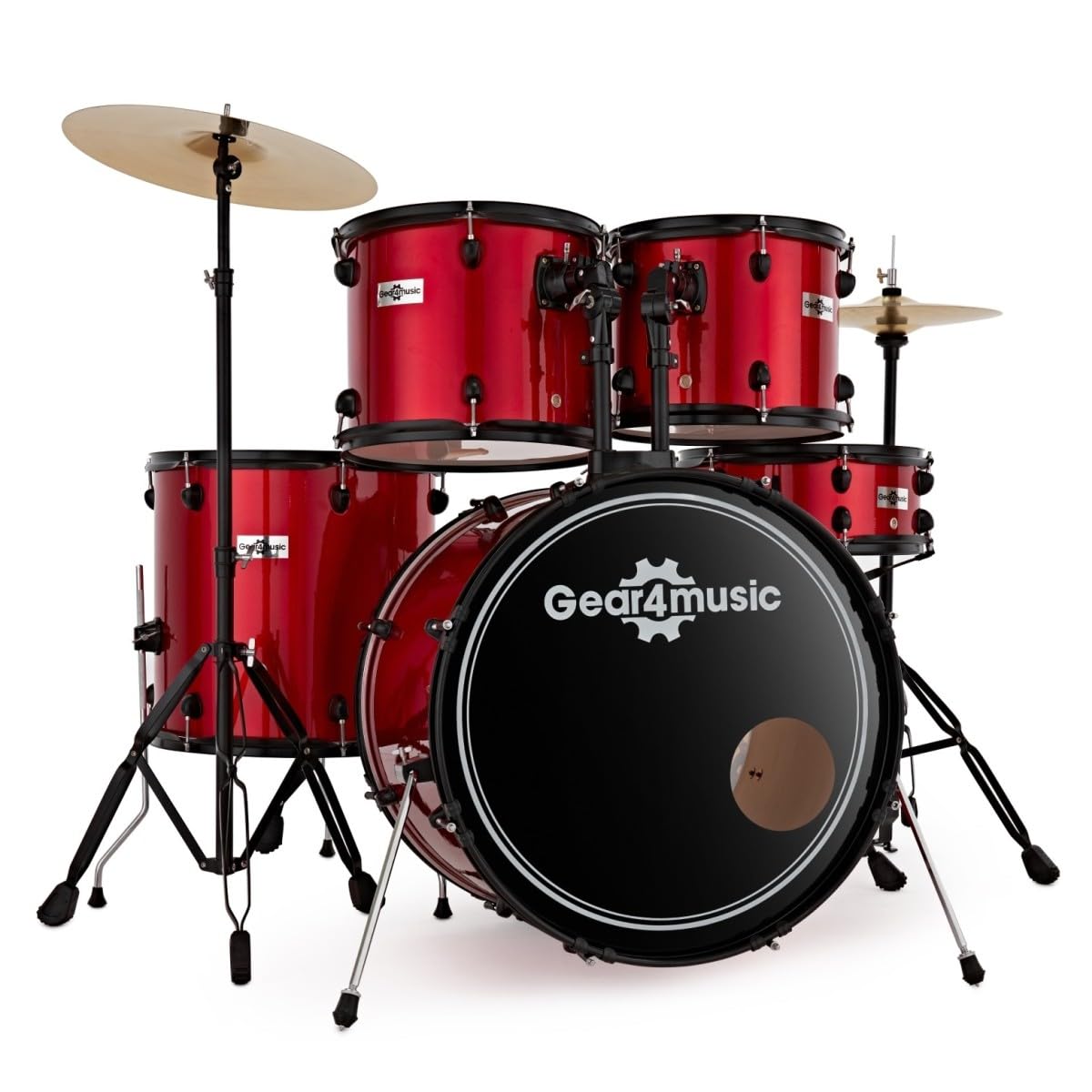 BDK-1 Batteria per Principianti Dimensione Standard di Gear4music Rosso