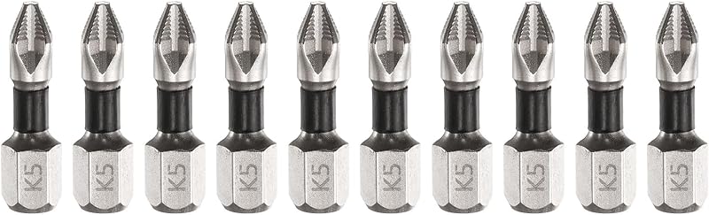 Kit de Bits Phillips PH2 (#2) com Ponta Antiderrapante, Haste Sextavada de 6,35 mm (1/4 pol.), 25 mm, HARFINGTON – 10 peças