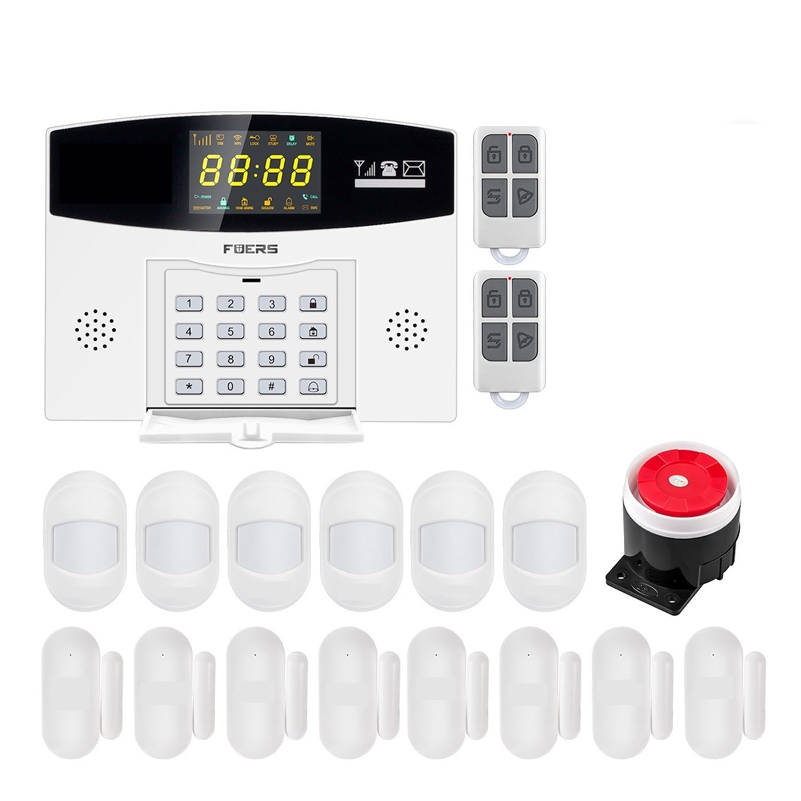Sistema de Alarma para Casa, de alarma inteligente GSM alarma antirrobo de alarma de casa inteligente pantalla LCD a Color Sensor de movimiento de seguridad for el hogar,para el hogar(1)