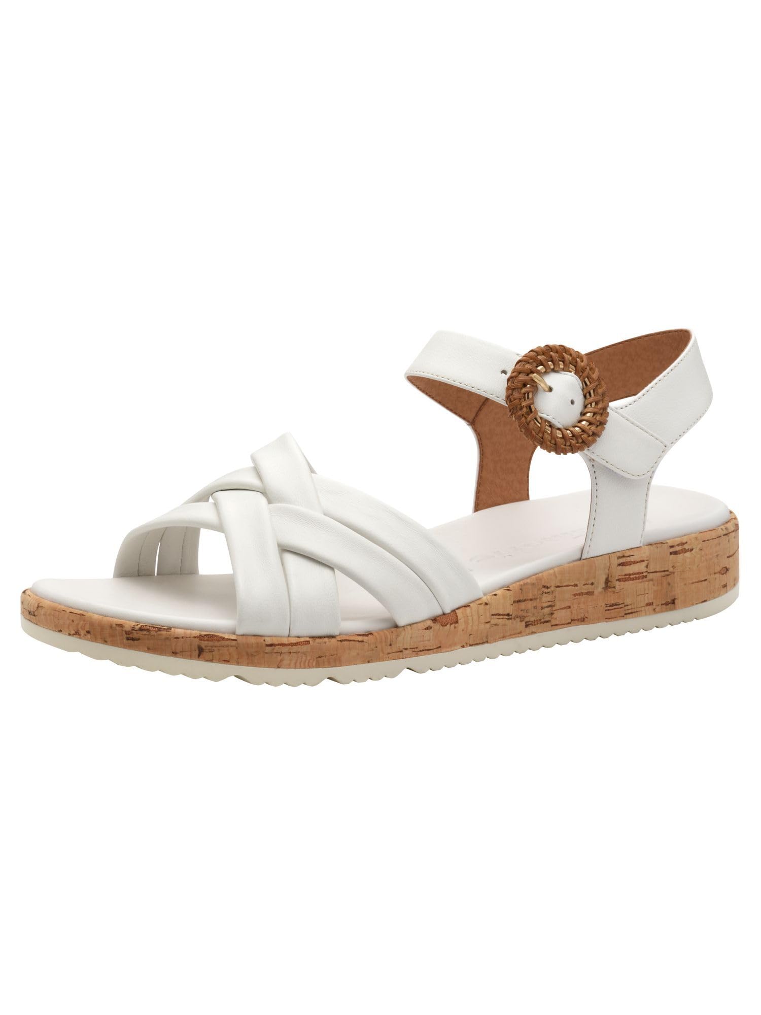 Tamaris Women's 28129 Flat Sandal, White, 8 UK