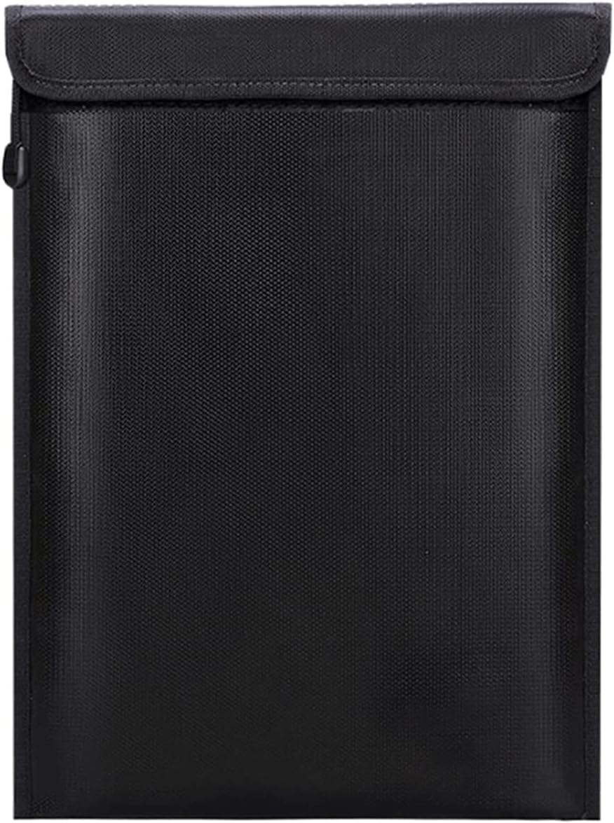 KANDUO Fireproof Document Bag, Waterproof Money Bag, Safe Storage Pouch with Zipper, Portable File Document Safe Organizer for Travel