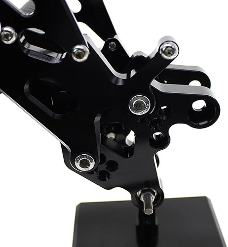 Miniatura 6 de NBVLKH Reposapiés de motocicleta ajustable de aluminio para Yamaha YZF R6 2006 2007 2008 2009 2010 2011 2012 2013 2014 (negro)