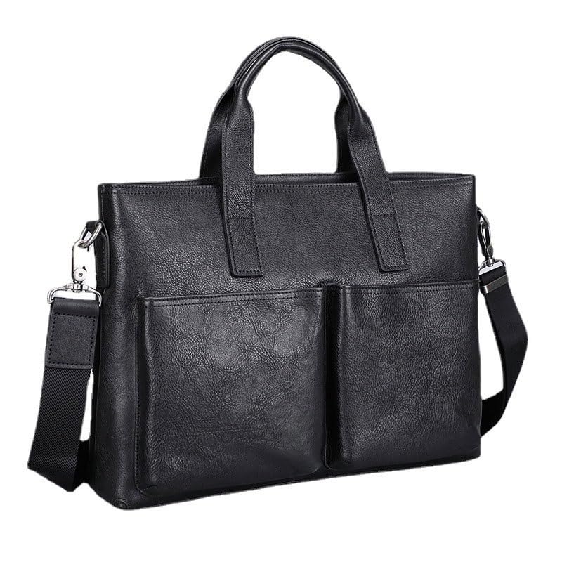 Genuine leather briefcase, carrying top layer, cowhide men's bag, business shoulder bag, men's retro4