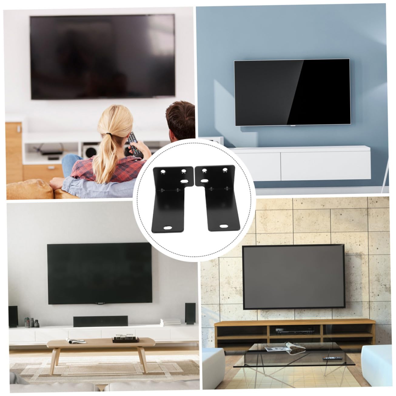 Gatuida Supporto da Parete per Soundbar in Metallo Nero, Stabile