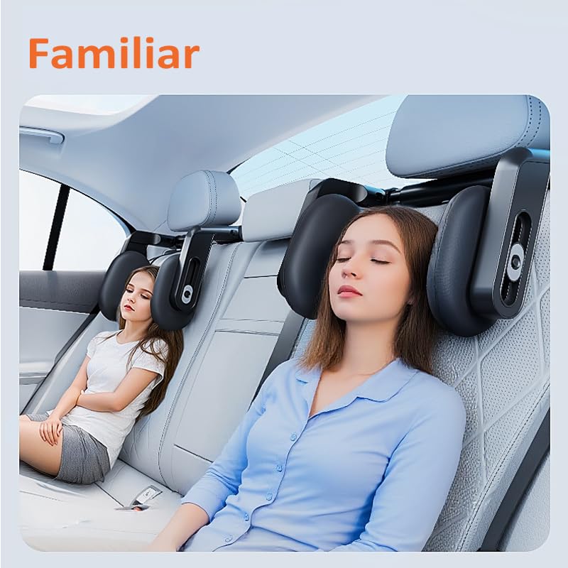 Cuscino multifunzione per auto con aste a tre assi e doppio gancio, morbida schiuma di memoria, supporto per il collo rimovibile, per bambini, adulti, per la scuola