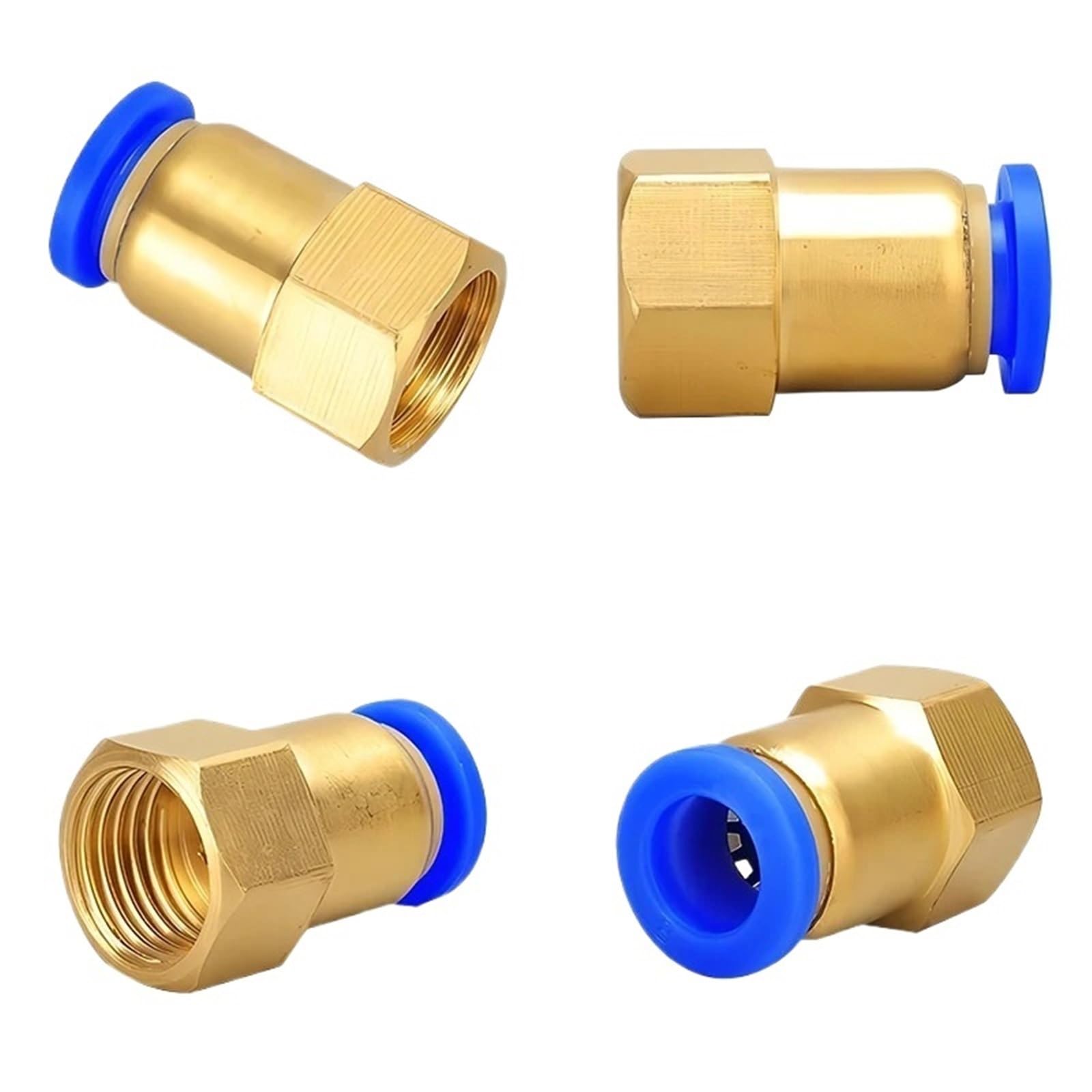 5 pezzi Raccordo rapido pneumatico PCF 4 6 8 10 12 mm 1/8" 3/8" 1/2" 1/4" BSPT Filettatura femmina Giunto rapido in ottone(PCF10-01)