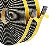 Yiju 2 Rolls 1/2in Wide x 1/8 T Foam Seal Tape, Neoprene Weather Stripping for Door and Window Insulation, Black, 32FT