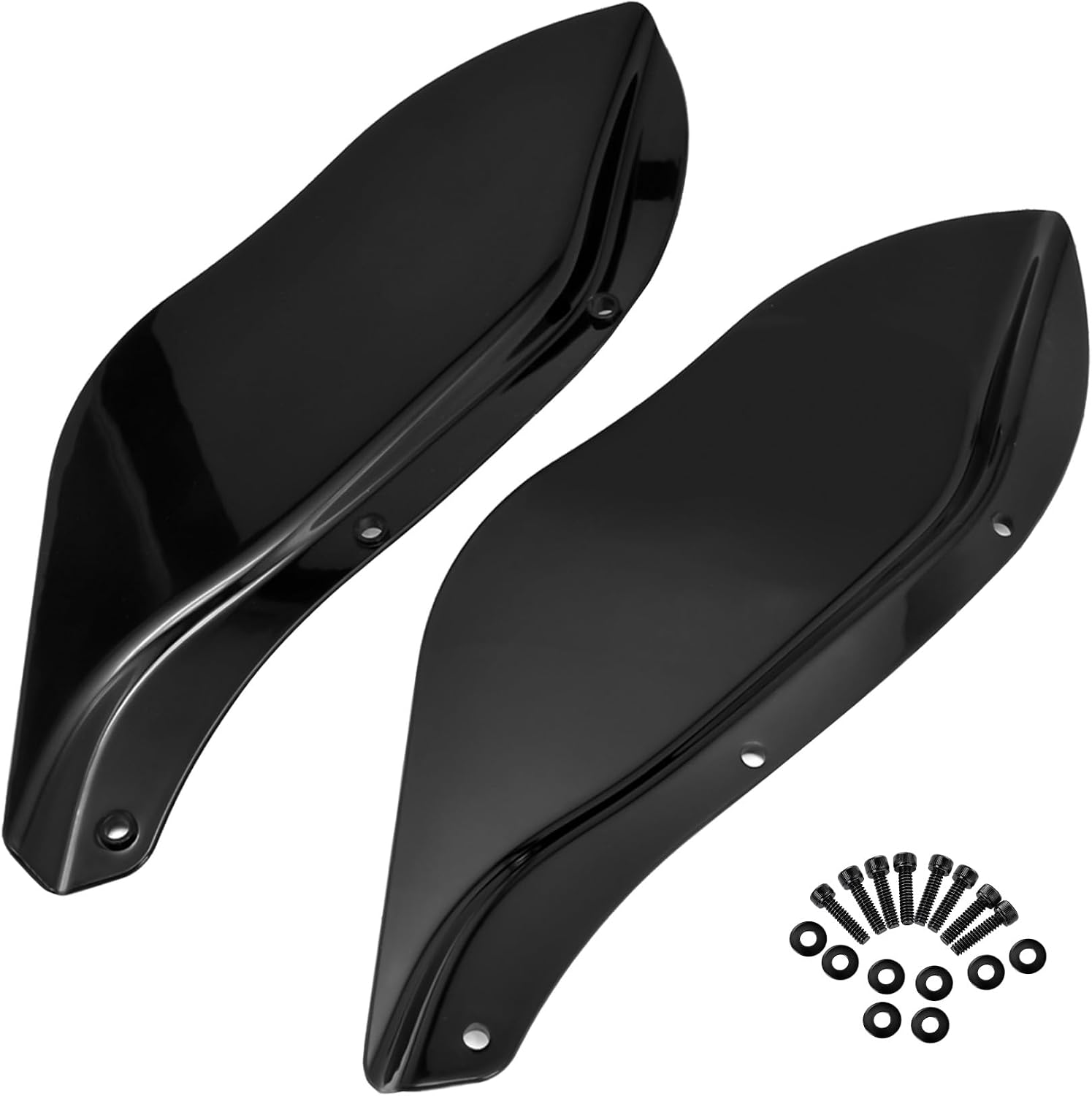 PBYMT Fairing Air Deflectors, Side Wings Windshield Side Cover Shield Compatible for Harley Davidson Street Glide Electra Glide Tri Glide 1996-2013, Black