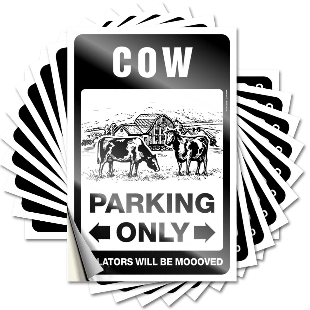 Cow Parking Only Cheap Quote | Lake Waterproof Vinyl Door Western Removable Decal Peel Stick(6X9CM)