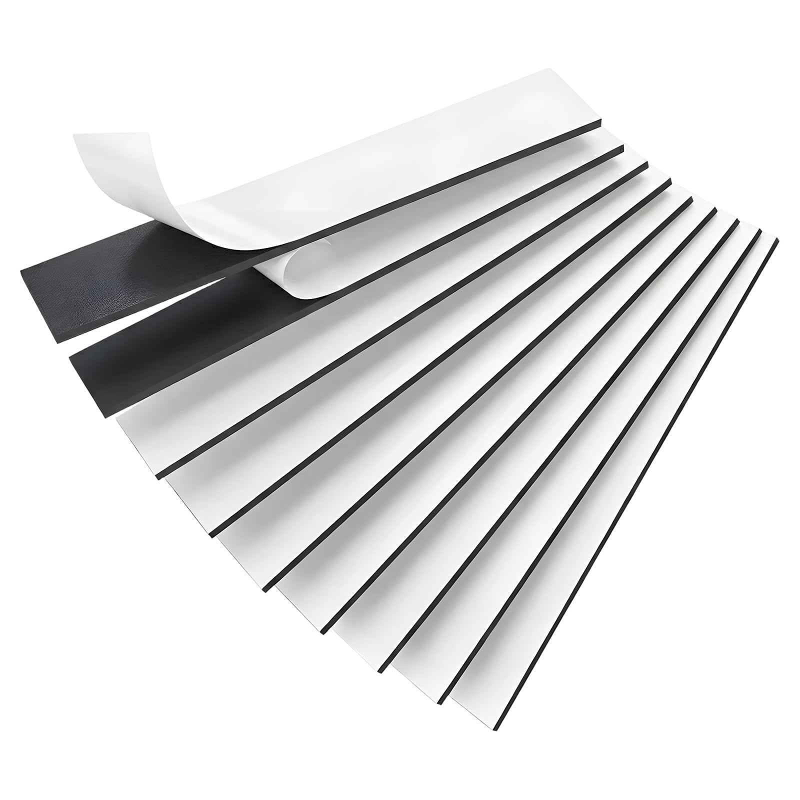 Magnetic Strips Self Adhesive, 15 Pack Flexible Rubber Magnets, Versatile Adhesive Backing, Flexible Durable Magnet Stickers for Classroom Office Kitchen, Fridge, DIY, Crafts(20 x 120 x 1.5mm)