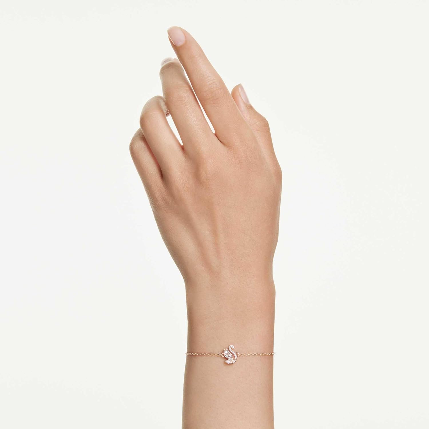 Swarovski Swan bracelet, Mixed cuts, Swan, White, Rose gold-tSwarovski One plated - Image 6