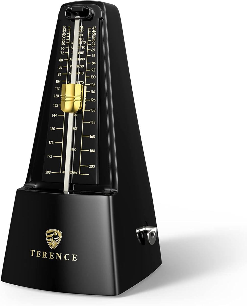 Mechanical Metronome,Universal Metronome for Piano Guitar Violin Drums and Other Instruments,Loud Sound, Accurate Track Beat and Tempo for Beginners(Black)