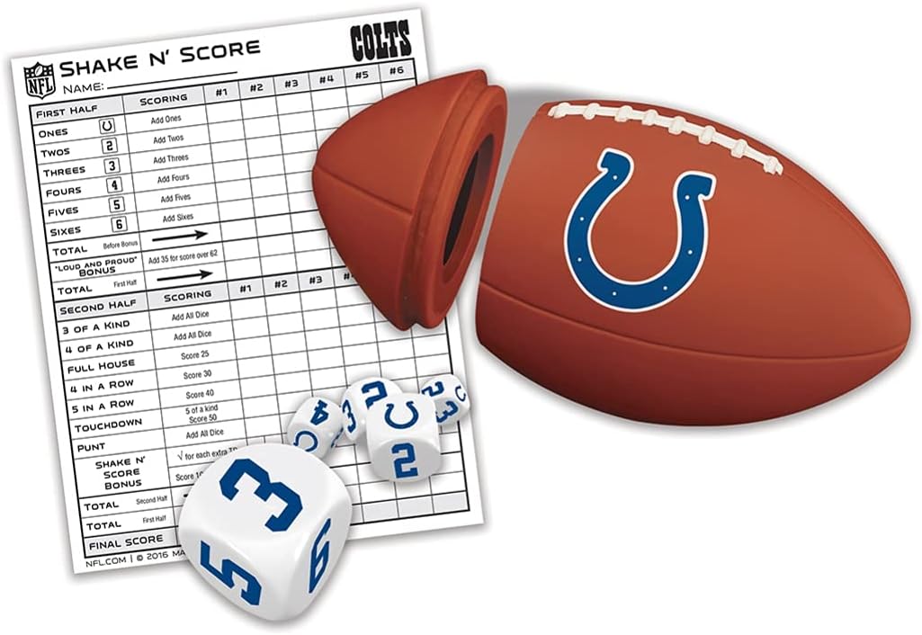 MasterPieces NFL Indianapolis Colts Shake N' Score Travel Dice Game