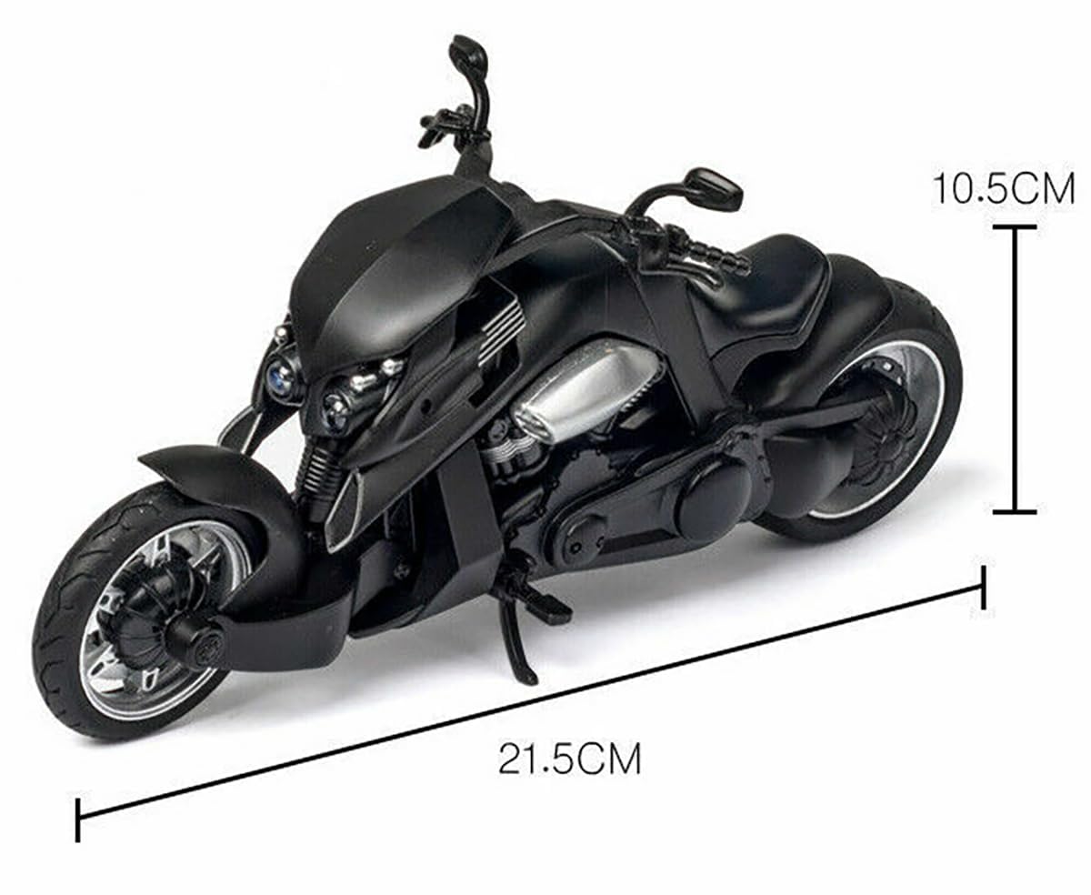 1:12 Yamaha Travertson V-Rex Alloy Motorcycle Toy Pull Back Toys with Light & Sound, Tiny Gift, Latte Motorcycles Toys for Kids Boys Best Birthday Gift & Decoration 3
