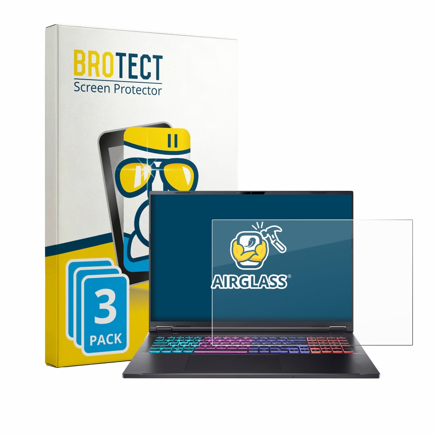 brotect Pellicola Protettiva Vetro per Acer Nitro 18 AI AN18-61 Protezione Schermo (3 Pezzi) [Durezza Estrema 9H, Chiaro]