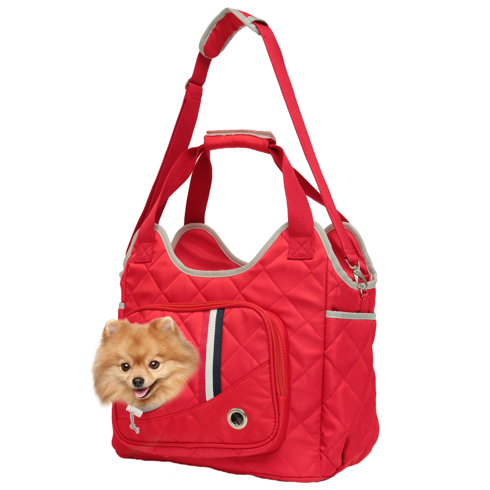 Dog Sling Carrier for Small Dogs,Breathable Mesh Travel Safe Sling Bag, Adjustable Strap Hand Free Dog Carrier Bag with Soft Sided, Collapsible Travel Puppy Carrier