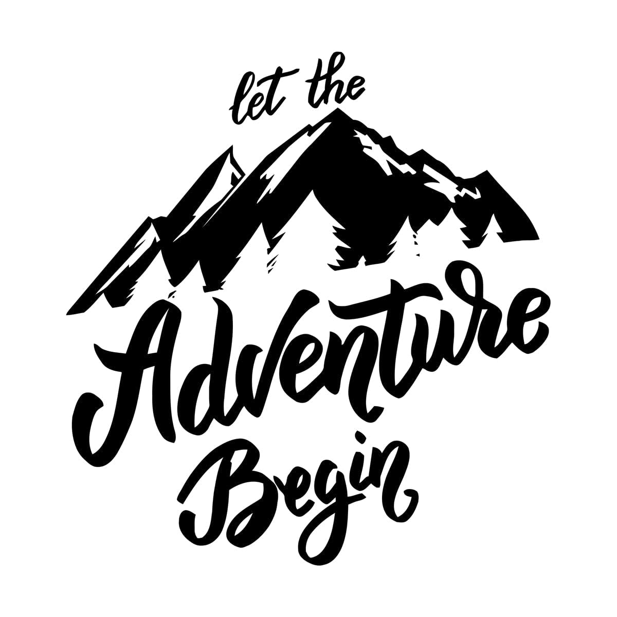 Lzhouting Boys Wall Stickers 5539 Mountain Wall Stickers Adventure Travel Begins Decal Sticker Flower Sticker Bedroom Adventure Decor Vinyl Decals Large - 58X61cm