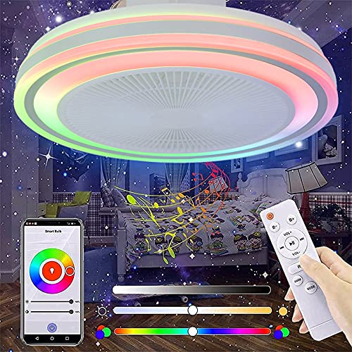 VOMI Smart Ceiling Fan LED Ceiling Lamp With Remote Control RGB Color - View #7