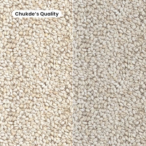 Image of Chukde - White Seasame (Safed Till) | Ideal for Topping, Chutney, Desserts, Curry, Seasoning | Good Source of Nutrients, Supports Heart Health, Promotes Bone Health | 100 Gm (Pack of 12)