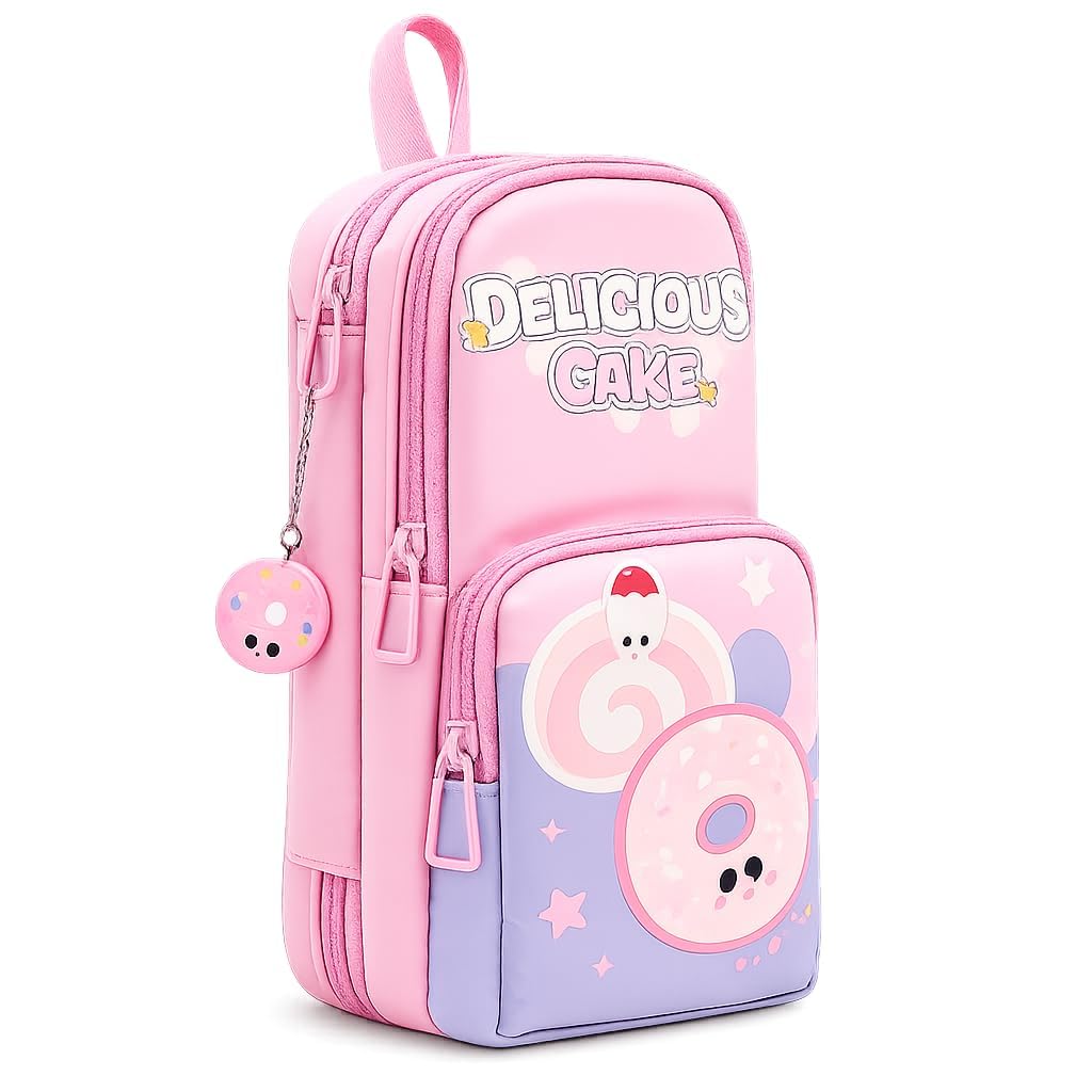Big Capacity Pencil Case Cute Multi Purpose Pencil Pouch for Kids Girls Boys | Stationery Organizer with Multi Compartments | Water Resistant Pen Pencil Case with Smooth Zippers Carry Handle-image-22