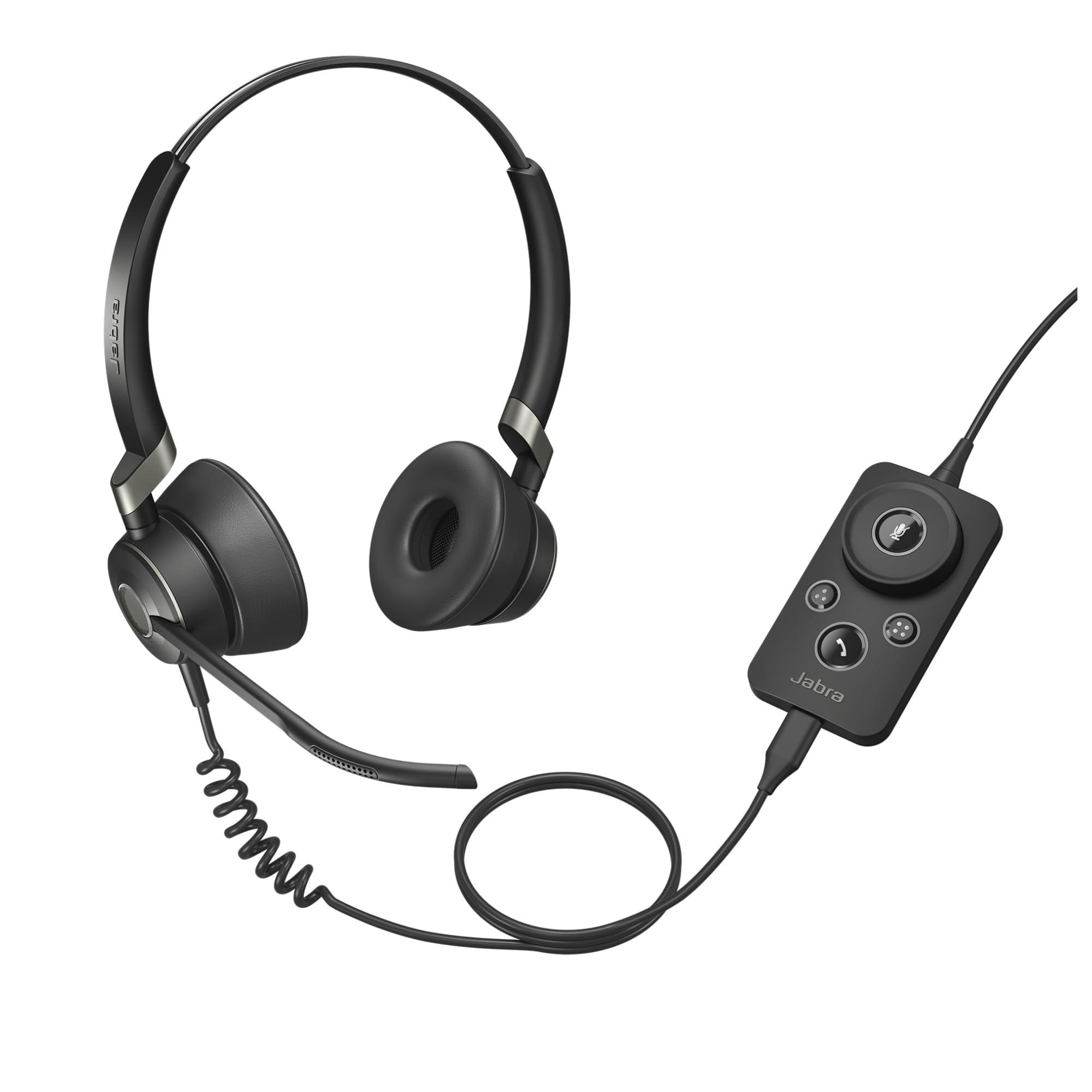 Jabra Engage 50 nauszne słuchawki stereo, certyfikowane przez Microsoft cyfrowe słuchawki przewodowe z pasywną redukcją szumów do oprogramowania i klientów internetowych, kabel USB-C, czarny